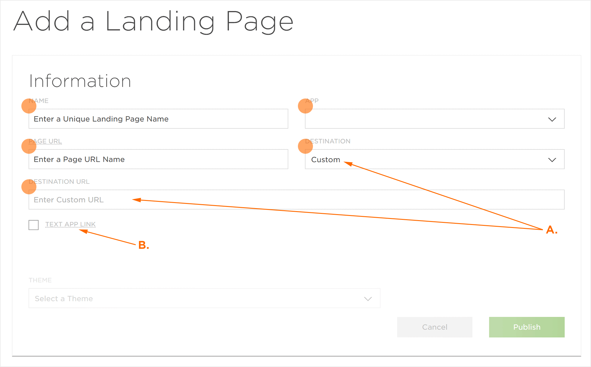 Add a Landing Page General Settings