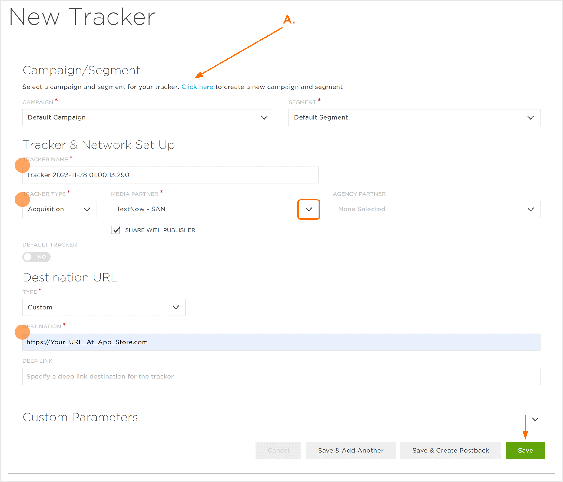 Tracker Settings