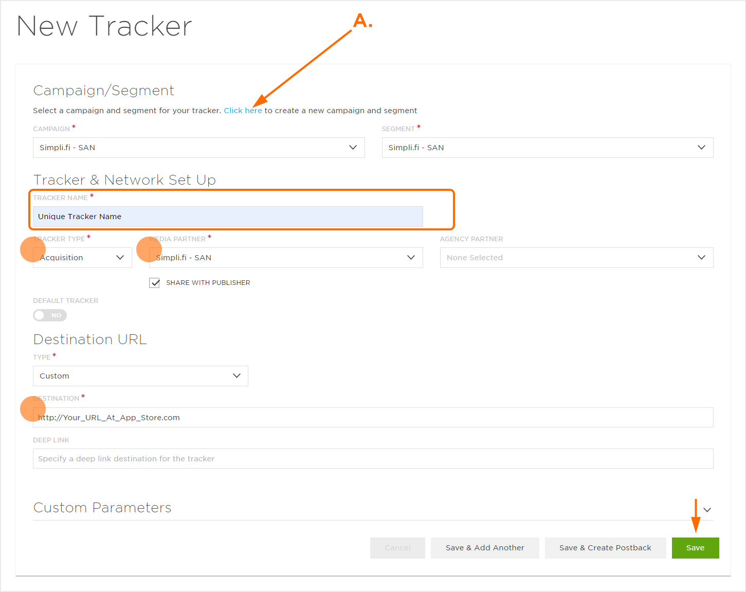 Tracker Settings