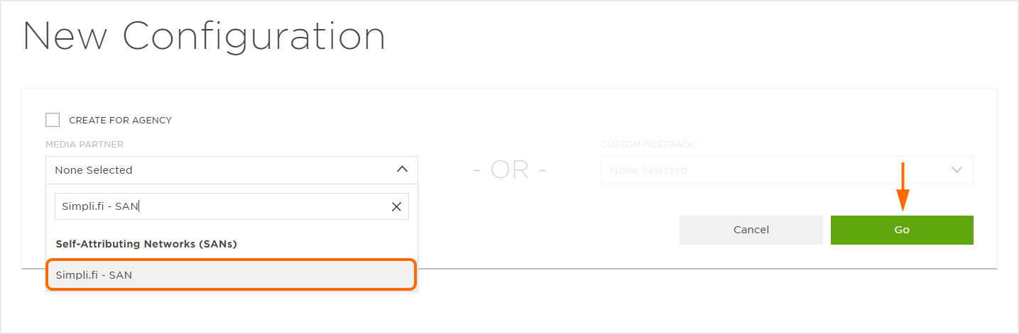 Install Postback Settings