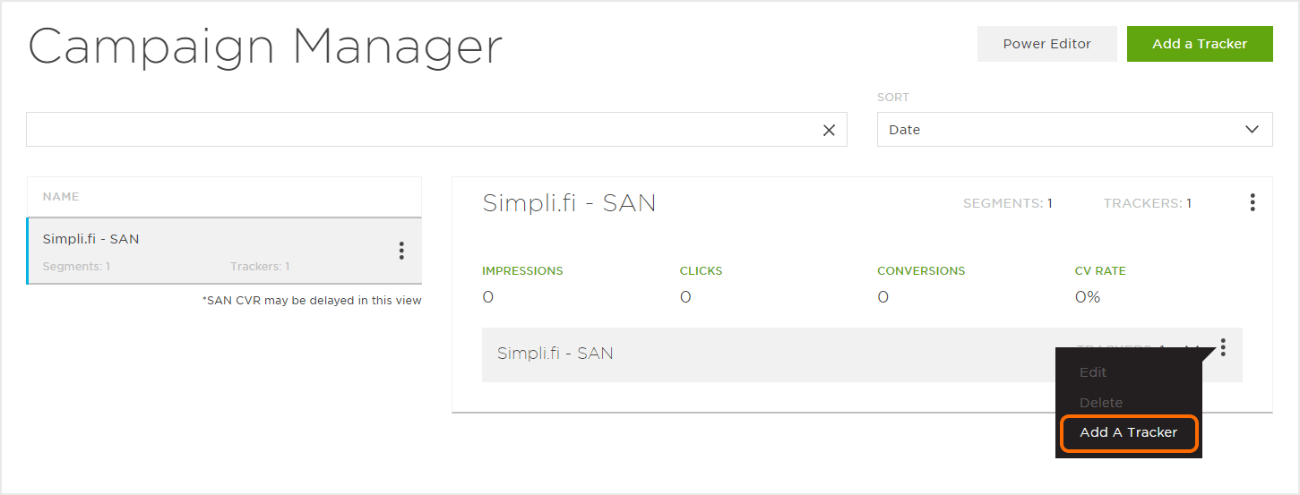Tracker Settings