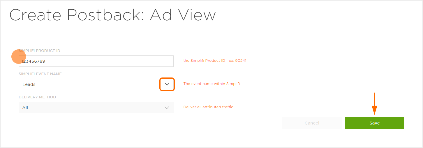 Reengagement Postback Settings