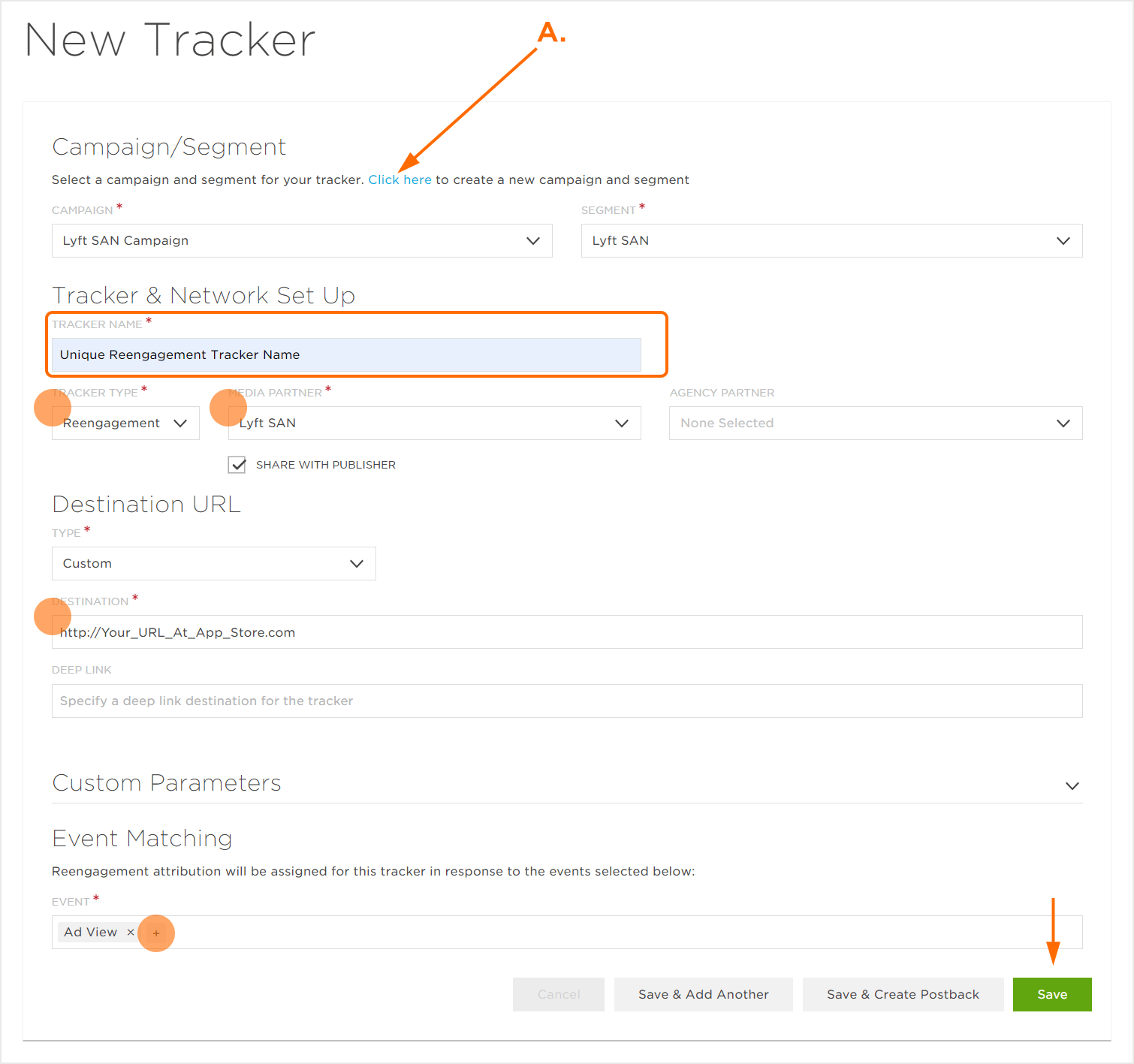 Reengagement Tracker Settings