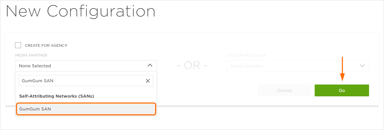 Install Postback Settings