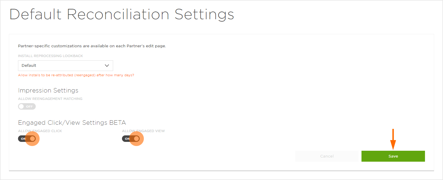 Postback Settings