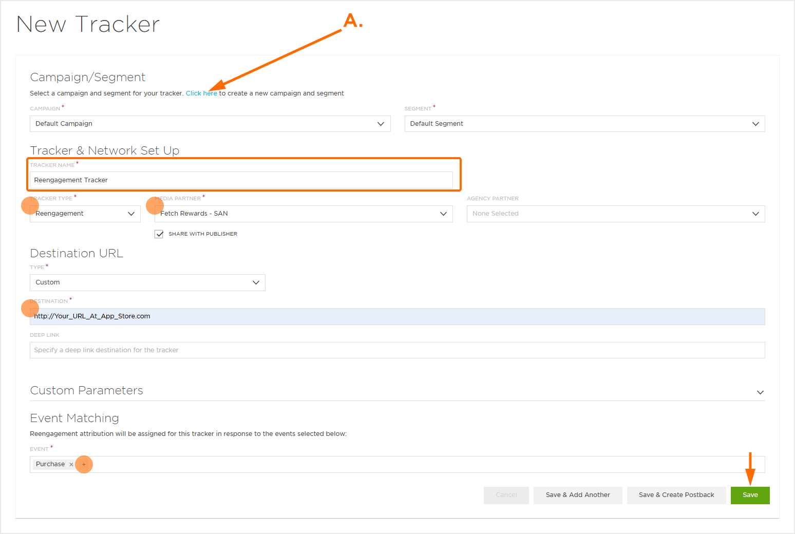 Reengagement Tracker Settings