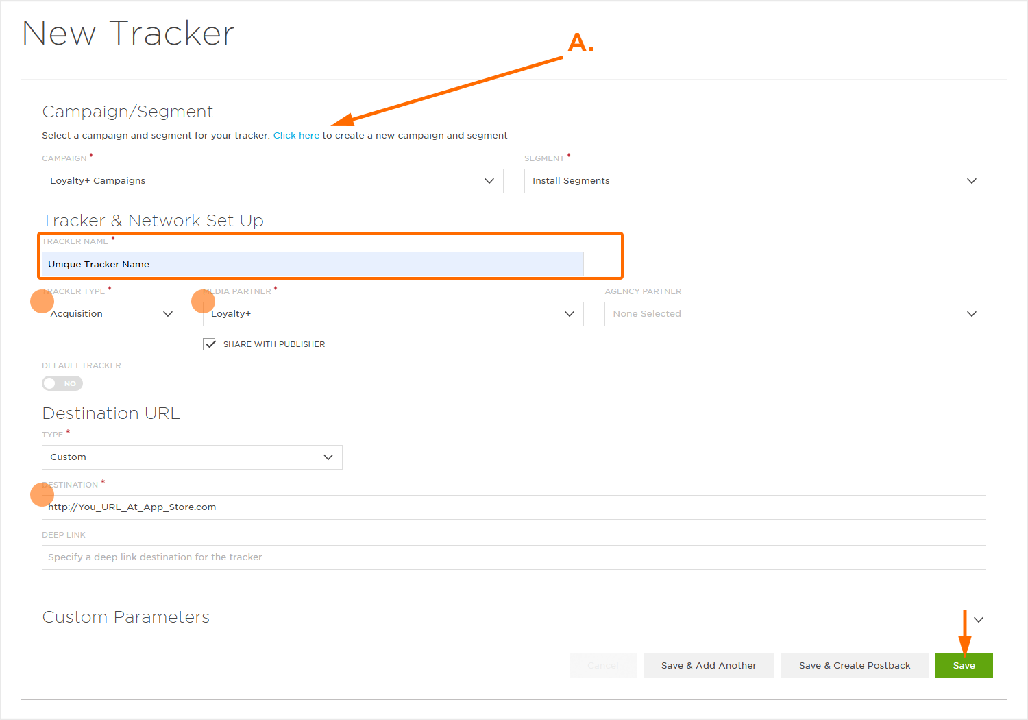 Tracker Settings